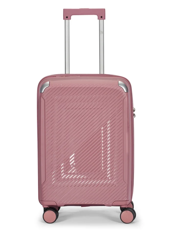 ليمرا طقم شنط سفر مكون من 3 حقائب أمتعة بعجلات و بتصميم صلب وقوي مصنوع  من مادة البولي بوربلين لون روزجولد